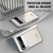 For Google Pixel Fold Integrated Electroplating Folding Phone Case with Hinge(Silver)