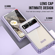For Google Pixel Fold Integrated Electroplating Folding Phone Case with Hinge(Purple)
