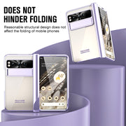 For Google Pixel Fold Integrated Electroplating Folding Phone Case with Hinge(Purple)