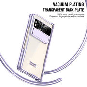 For Google Pixel Fold Integrated Electroplating Folding Phone Case with Hinge(Purple)