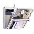 For Google Pixel Fold Integrated Electroplating Folding Phone Case with Pen Slot(Purple) - Google Cases by PMC TechLife | Online Shopping South Africa | PMC TechLife | Buy Now Pay Later Mobicred