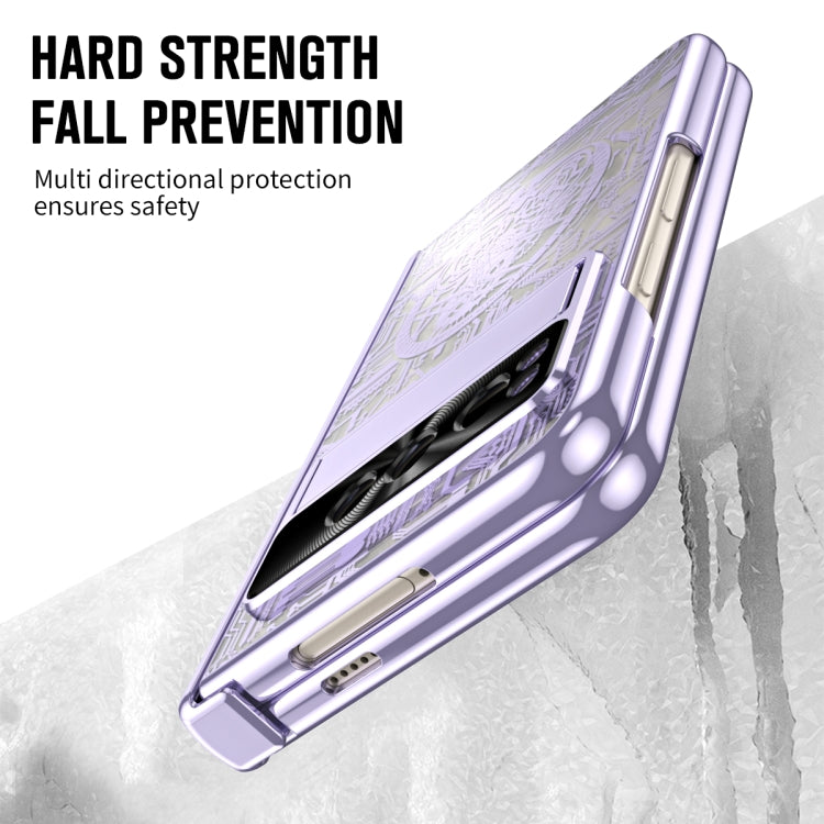 For Google Pixel Fold Mechanical Legend Integrated Electroplating All-inclusive Phone Case(Purple)