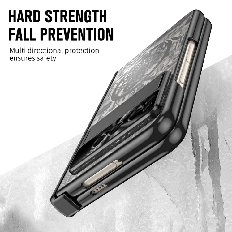 For Google Pixel Fold Mechanical Legend Integrated Electroplating All-inclusive Phone Case(Black)
