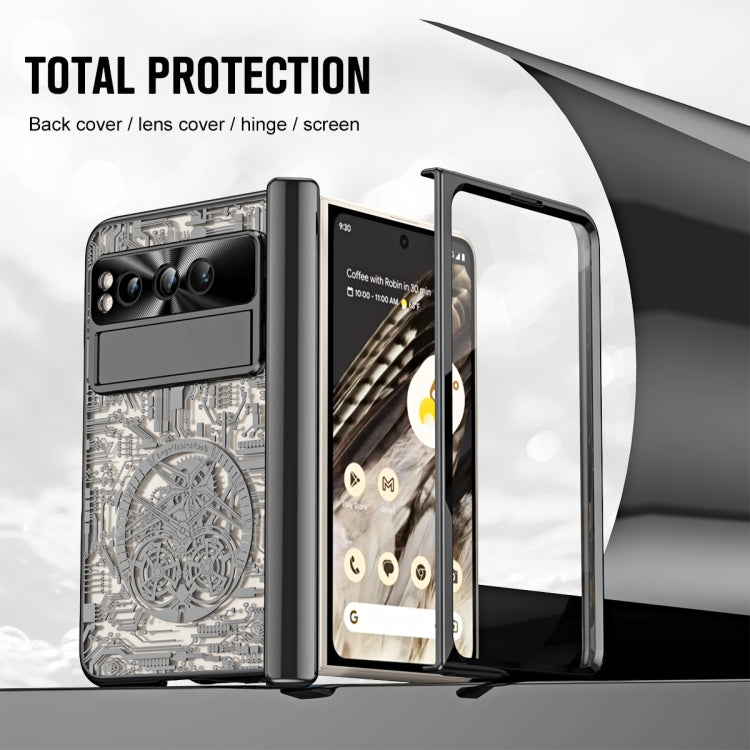 For Google Pixel Fold Mechanical Legend Integrated Electroplating All-inclusive Phone Case(Black)