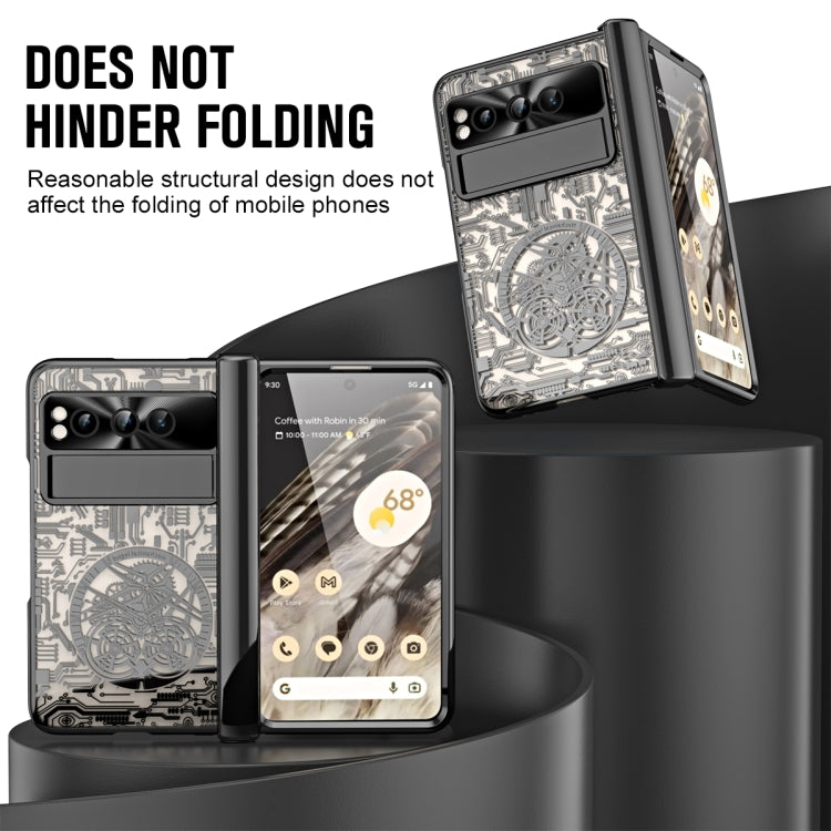 For Google Pixel Fold Mechanical Legend Integrated Electroplating All-inclusive Phone Case(Black)
