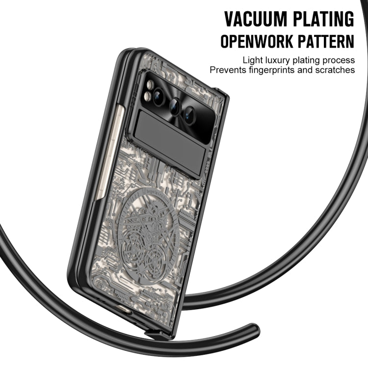 For Google Pixel Fold Mechanical Legend Integrated Electroplating All-inclusive Phone Case(Black)