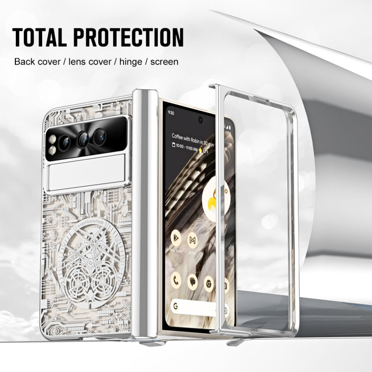 For Google Pixel Fold Mechanical Legend Integrated Electroplating All-inclusive Phone Case(Silver)