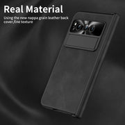 For Google Pixel Fold Integrated Napa Texture All-inclusive Phone Case with Hinge(Black)