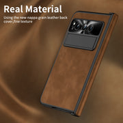 For Google Pixel Fold Integrated Napa Texture All-inclusive Phone Case with Hinge(Brown)