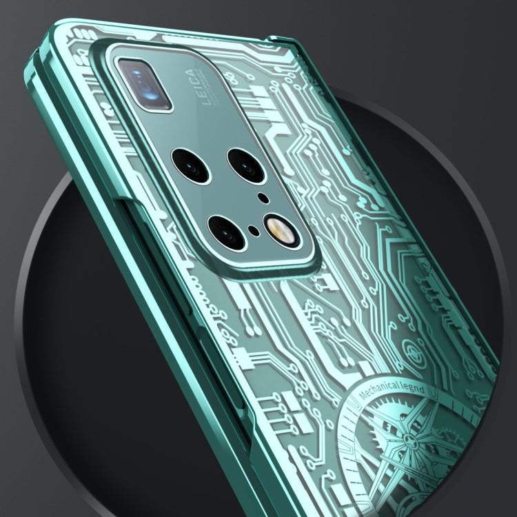 For Huawei Mate X2 Mechanical Legend Integrated Electroplating All-inclusive Phone Case(Blue)