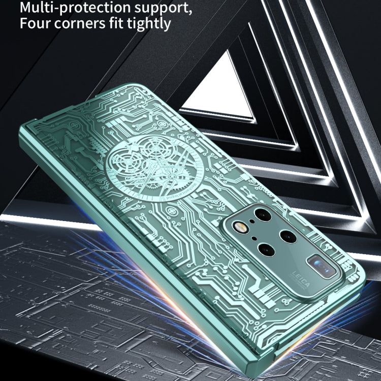 For Huawei Mate X2 Mechanical Legend Integrated Electroplating All-inclusive Phone Case(Blue)