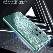 For Huawei Mate X2 Mechanical Legend Integrated Electroplating All-inclusive Phone Case(Blue)