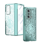 For Honor Magic V Mechanical Legend Integrated Electroplating All-inclusive Phone Case(Green)