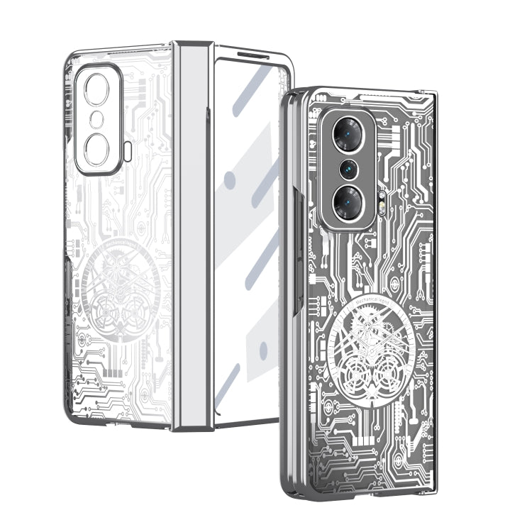 For Honor Magic V Mechanical Legend Integrated Electroplating All-inclusive Phone Case(Silver)