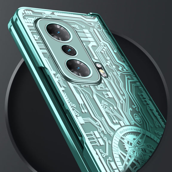 For Honor Magic V Mechanical Legend Integrated Electroplating All-inclusive Phone Case(Silver)