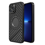For iPhone 13 Pro R-JUST RJ57 CD Pattern MagSafe Cooling Phone Case(Black)