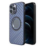 For iPhone 12 Pro Max R-JUST RJ57 CD Pattern MagSafe Cooling Phone Case(Blue)