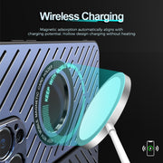 For iPhone 12 Pro Max R-JUST RJ57 CD Pattern MagSafe Cooling Phone Case(Blue)