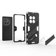 For OnePlus 12 5G Punk Armor 2 in 1 PC + TPU Phone Case with Holder(Black)