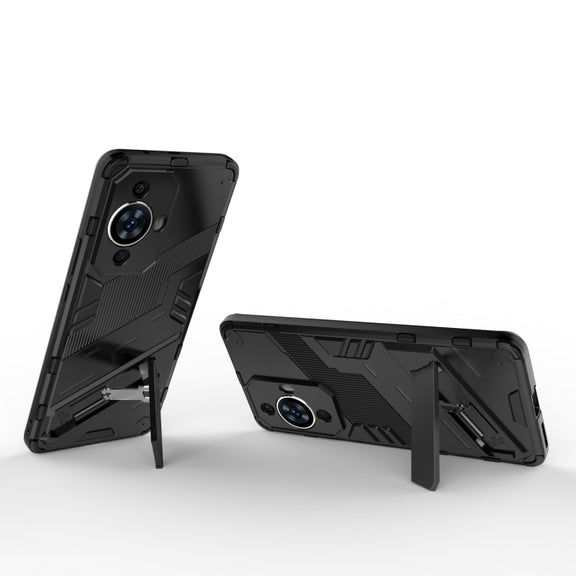 For Huawei nova 11 Pro 4G Punk Armor 2 in 1 PC + TPU Phone Case with Holder(Black)