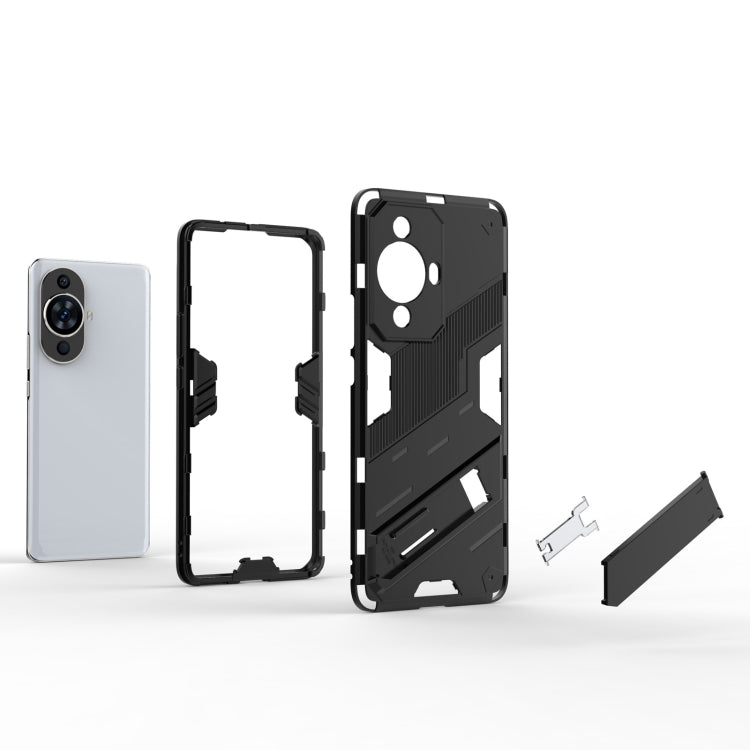 For Huawei nova 11 Pro 4G Punk Armor 2 in 1 PC + TPU Phone Case with Holder(Orange)