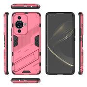 For Huawei nova 11 Pro 4G Punk Armor 2 in 1 PC + TPU Phone Case with Holder(Light Red)