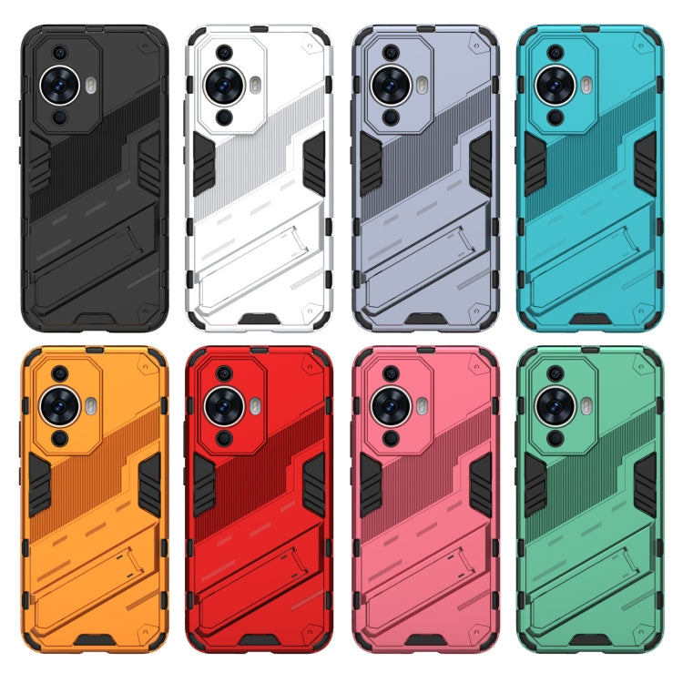 For Huawei nova 11 4G Punk Armor 2 in 1 PC + TPU Phone Case with Holder(Black)