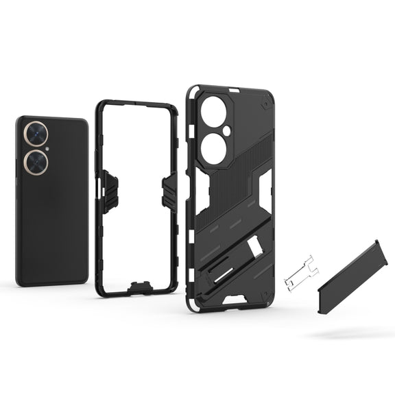 For Huawei nova 11i 4G Punk Armor 2 in 1 PC + TPU Phone Case with Holder(Orange)