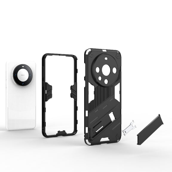 For Huawei Mate 60 Pro Punk Armor 2 in 1 PC + TPU Phone Case with Holder(Light Red)