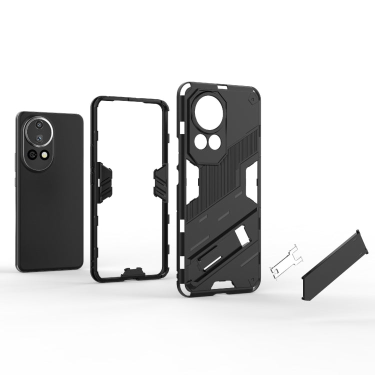 For Huawei nova 12 Pro Punk Armor 2 in 1 PC + TPU Phone Case with Holder(Orange)