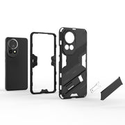 For Huawei nova 12 Pro Punk Armor 2 in 1 PC + TPU Phone Case with Holder(Light Red)