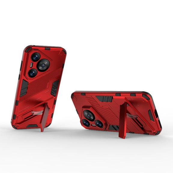 For Huawei Pura 70 Punk Armor 2 in 1 PC + TPU Phone Case with Holder(Red)