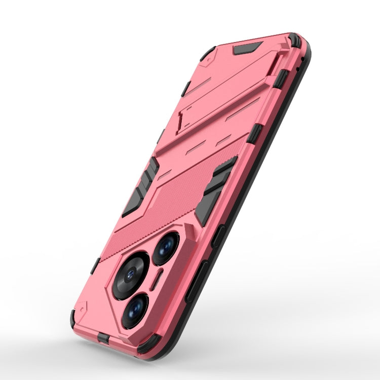 For Huawei Pura 70 Punk Armor 2 in 1 PC + TPU Phone Case with Holder(Light Red)
