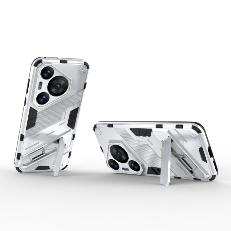 For Huawei Pura 70 Pro / 70 Pro+ Punk Armor 2 in 1 PC + TPU Phone Case with Holder(White)