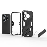 For Huawei Pura 70 Pro / 70 Pro+ Punk Armor 2 in 1 PC + TPU Phone Case with Holder(White)