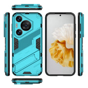 For Huawei Pura 70 Pro / 70 Pro+ Punk Armor 2 in 1 PC + TPU Phone Case with Holder(Blue)