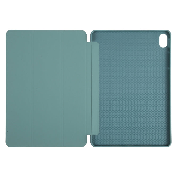 For Huawei MatePad Air 11.5 GEBEI 3-folding Holder Shockproof Flip Leather Tablet Case(Dark Green)