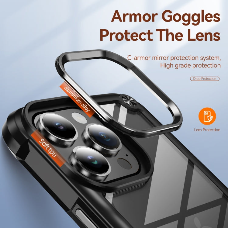 For iPhone 16 Pro TPU + PC Lens Protection Phone Case(Black)