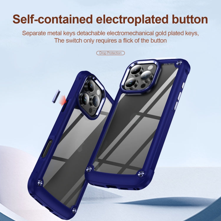 For iPhone 16 Pro TPU + PC Lens Protection Phone Case(Blue)