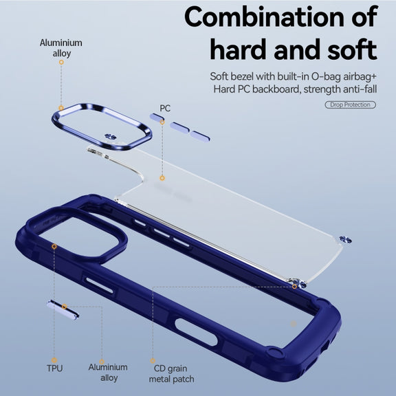 For iPhone 16 Pro TPU + PC Lens Protection Phone Case(Blue)