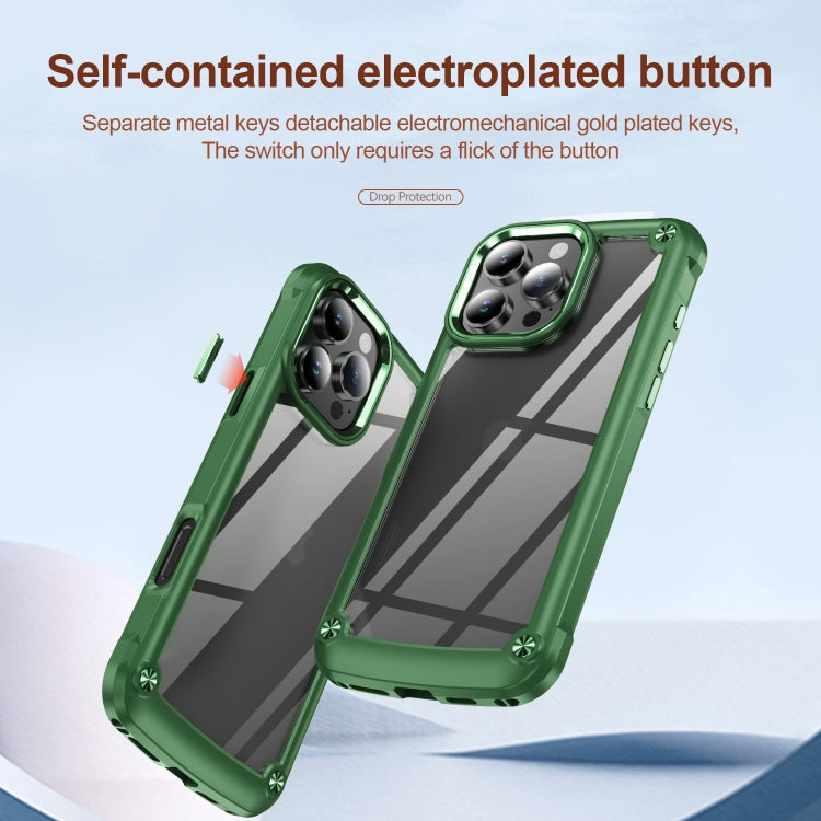 For iPhone 16 Pro TPU + PC Lens Protection Phone Case(Green)
