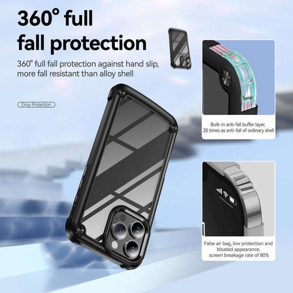 For iPhone 16 Pro Max TPU + PC Lens Protection Phone Case(Black)
