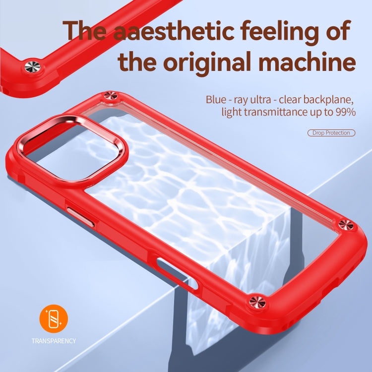 For iPhone 16 Pro Max TPU + PC Lens Protection Phone Case(Red)