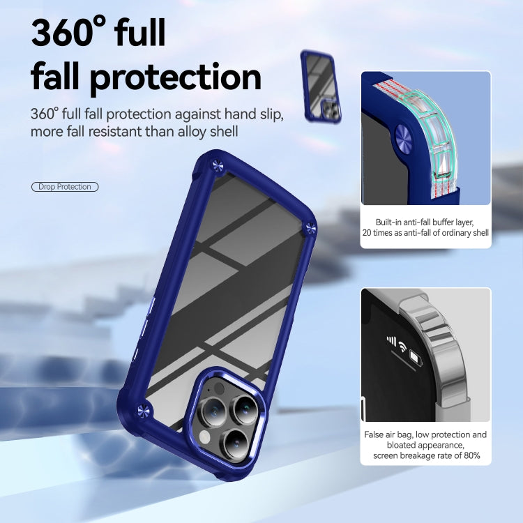 For iPhone 16 Pro Max TPU + PC Lens Protection Phone Case(Blue)