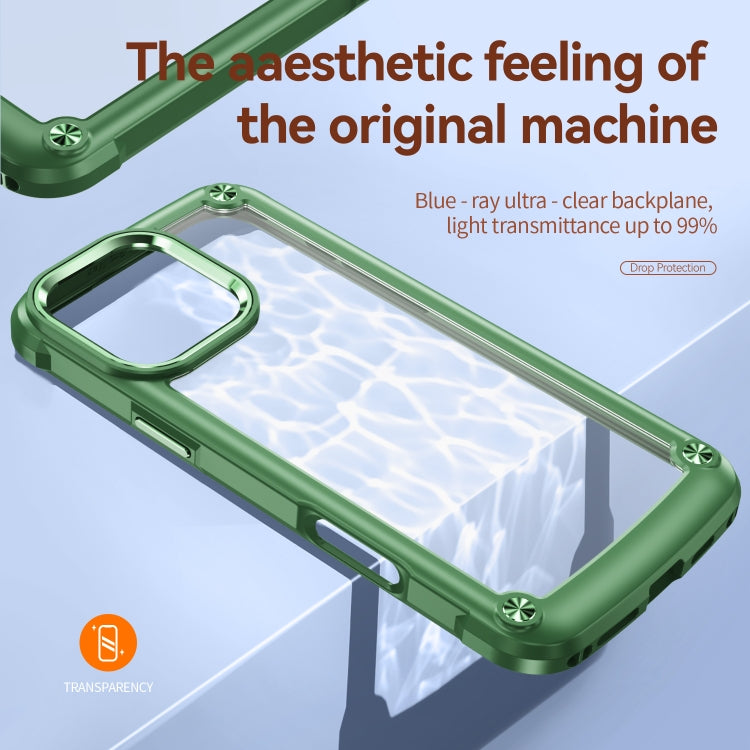 For iPhone 16 Pro Max TPU + PC Lens Protection Phone Case(Green)