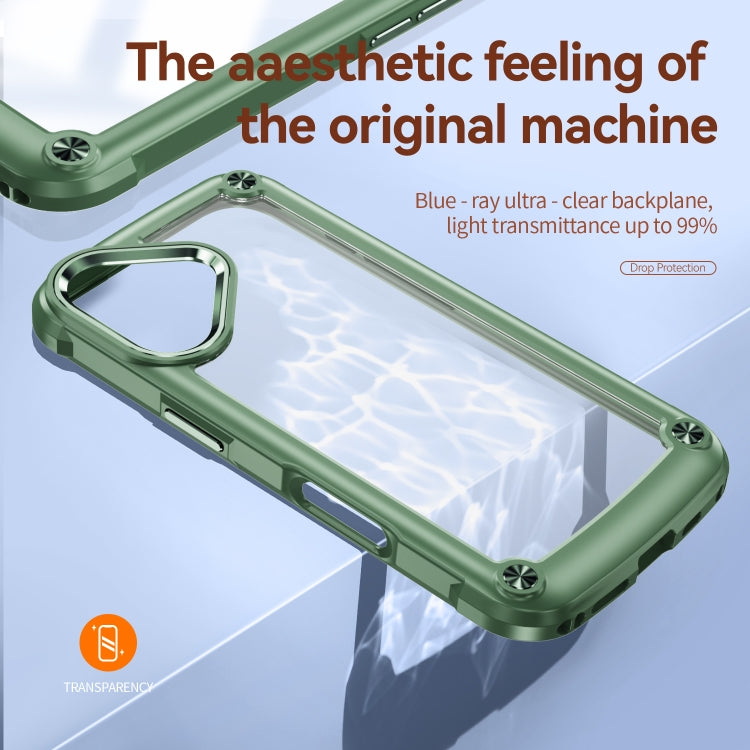 For iPhone 16 TPU + PC Lens Protection Phone Case(Green)