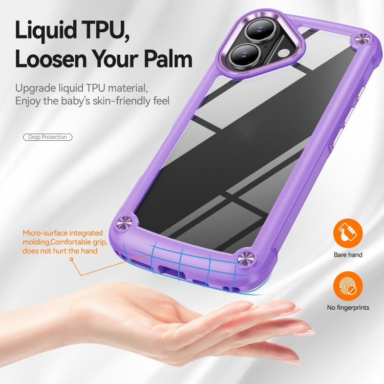For iPhone 16 TPU + PC Lens Protection Phone Case(Purple)