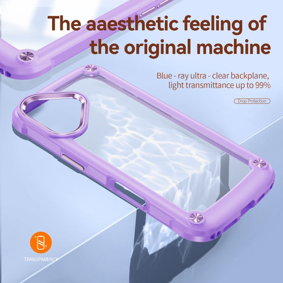 For iPhone 16 TPU + PC Lens Protection Phone Case(Purple)