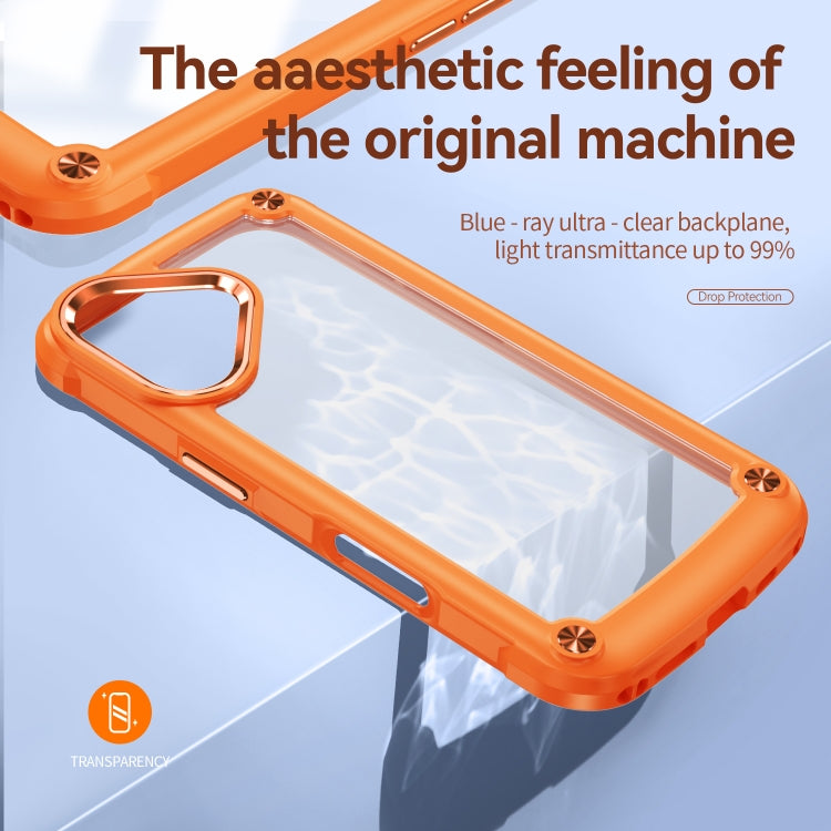 For iPhone 16 TPU + PC Lens Protection Phone Case(Orange)