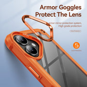 For iPhone 16 TPU + PC Lens Protection Phone Case(Orange)